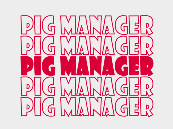 Pig Manager Svg Cut File for Print Templates and Graphics
