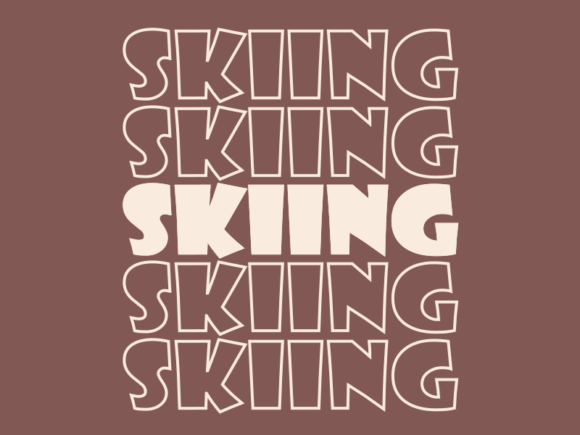 Skiing SVG Cut File: Graphics for Print Templates